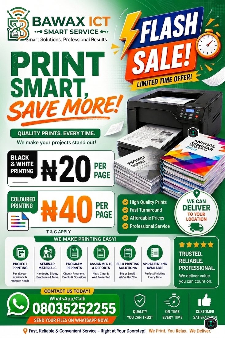 BAWAX ICT Smart Service — Flash Sale printing offer